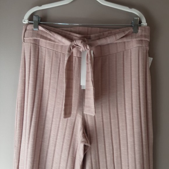 Adyson Parker New Suede Touch Wide Leg Ribbed Pants ElasticTie Waist NWT Size XL - Picture 4 of 16